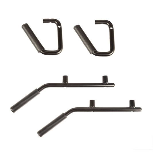 Rugged Ridge Steel Grab Handles Kit (F&R): Jeep Wrangler (07-18) / Grand Cherokee (05-10) w/ Hardware - Black