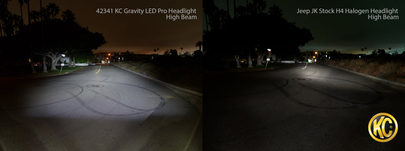 KC HiLiTES 7" Gravity LED Pro DOT Headlight (F&R): Jeep Wrangler JK 2007-2018