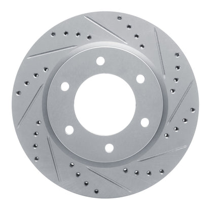 R1 Front Right Drilled & Slotted Silver Brake Rotor | Ford Ranger (19-26) / Ford Bronco (21-26) (631-54275R)