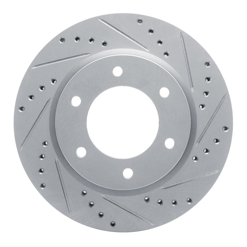 R1 Front Right Drilled & Slotted Silver Brake Rotor | Ford Ranger (19-26) / Ford Bronco (21-26) (631-54275R)