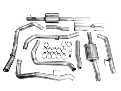AWE Tuning 4th Gen GM 1500 6.2L Catback Split Rear Exit (w/ Bumper Cutouts) - OE Tips (3015-31202)