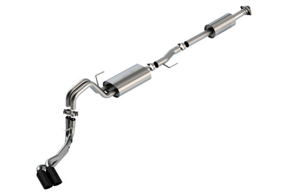Borla 3" Dual Side Exit Touring Cat-Back | Ford F-150 (21) 2.7L/3.5L | 4dr CC SB EC STB Lar/KingR/Plnm/LTD 3/2.25 DSE CB Tips (140870BC)