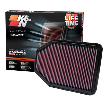 K&N Drop-In Air Filter: Jeep Wrangler 3.6L V6, 3.8L V6 2012 - 2018