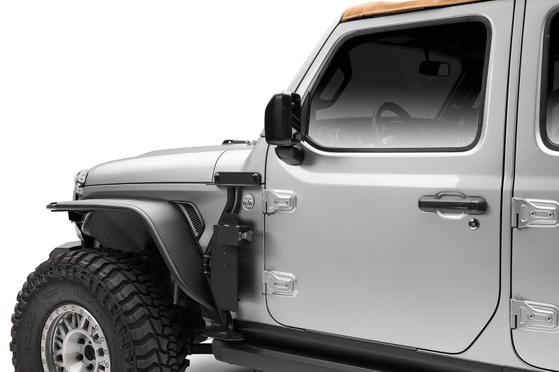 Go Rhino Front Fender Jack Mount (FRONT): Jeep Wrangler / Gladiator (07-26) - Textured Black