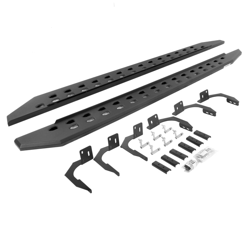 Go Rhino RB20 Slim Running Boards Kit w/ Brackets (F&R): Fits Dodge Ram (02-26) - Textured Black