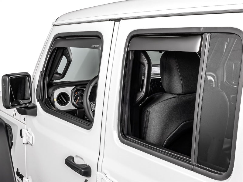 WeatherTech Side Window Deflectors (F&R): Jeep Wrangler / Gladiator (18-26) - Dark Smoke