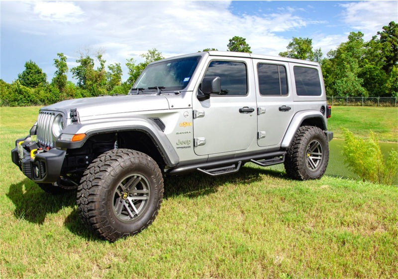 N-Fab Podium Steps Textured Black (F&R): Jeep Wrangler Unlimited JL 2018-2026