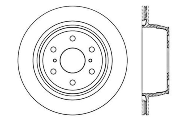 StopTech Rear Left Drilled Disc Brake Rotor | Chevrolet Silverado / GMC Sierra 1500 (07-20 / 19-26) (127.66065L)