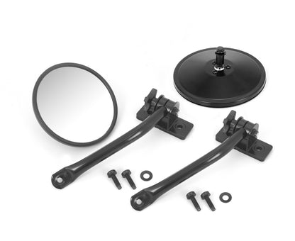 Rugged Ridge Black Round Quick Release Mirror | Jeep Wrangler JK / JL (97-18)