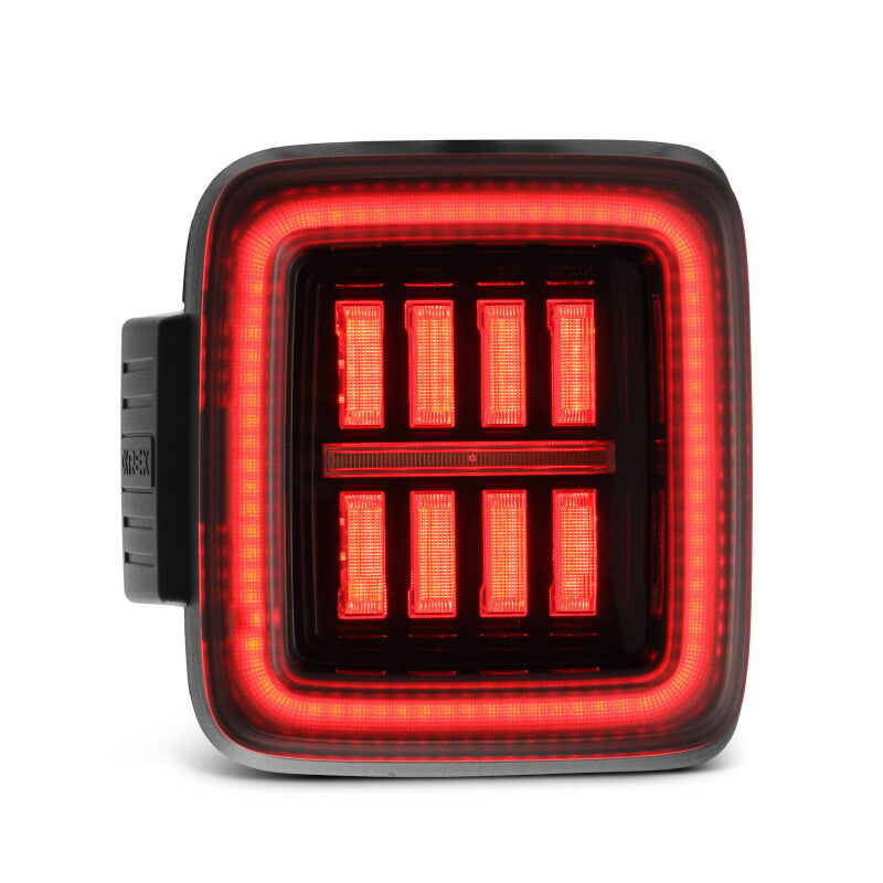 AlphaRex NOVA Prismatic LED Tail Lights (Alpha-Black): Jeep Wrangler 2018 - 2025