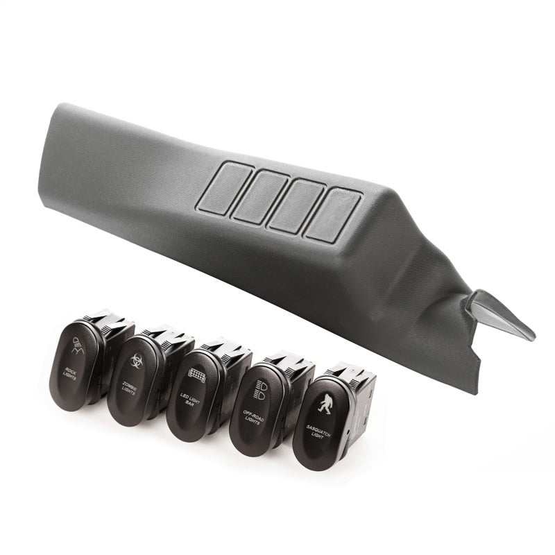 Rugged Ridge Etched A-Pillar 4 Switch Pod Kit | Jeep Wrangler JK (07-18) / JL (18-25) (17235.71)