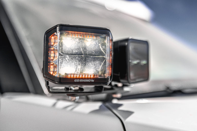Go Rhino XE Hood Hinge Cube Light Mount | Ford Ranger / Bronco (19-26) (732400T)