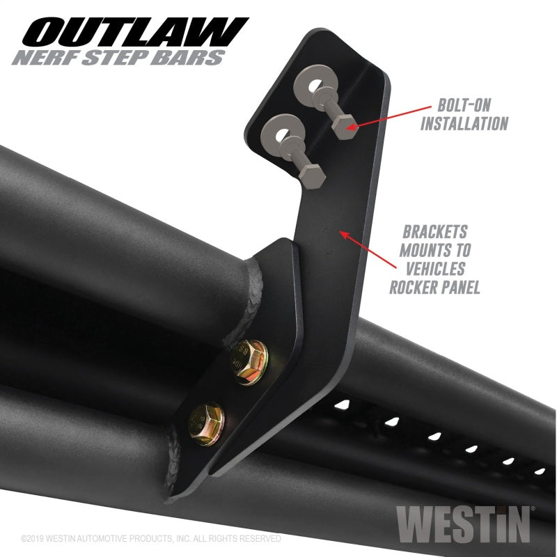 Westin Outlaw Nerf Step Bars (SIDE): Dodge Ram 1500 / 2500 / 3500 (09-23) / Ram 1500 Classic (19-23)