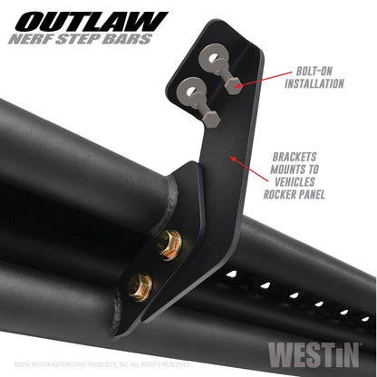 Westin Outlaw Nerf Step Bars (SIDE): Dodge Ram 1500 / 2500 / 3500 (09-23) / Ram 1500 Classic (19-23)