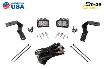 Diode Dynamics 19 - 21 Ford Ranger Stage Series 2 - Inch LED Ditch Light Kit - Yellow Pro Combo Lights offroad accessory | Iron Ridge Offroad
