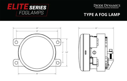 Diode Dynamics Elite Series Type A Fog Lamps - White (Pair) Lights offroad accessory | Iron Ridge Offroad