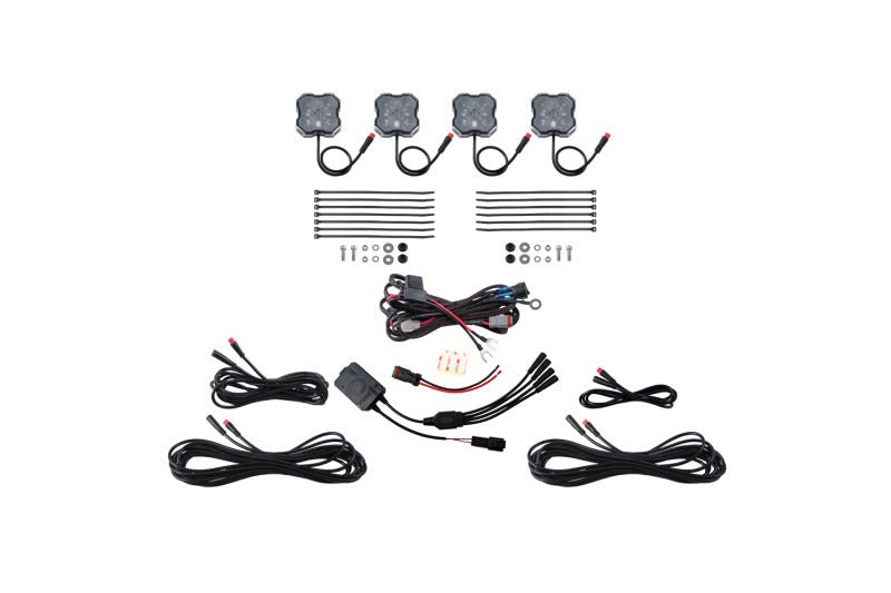 Diode Dynamics RGBW Rock Light Installer Kit w/Controller 4 - pack Lights offroad accessory | Iron Ridge Offroad