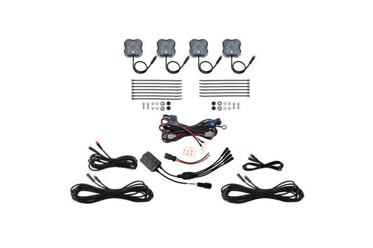Diode Dynamics RGBW Rock Light Installer Kit w/Controller 4 - pack Lights offroad accessory | Iron Ridge Offroad
