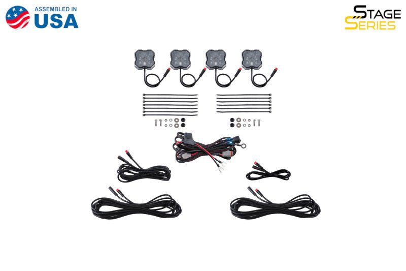 Diode Dynamics RGBW Rock Light Installer Kit w/Controller 4 - pack Lights offroad accessory | Iron Ridge Offroad