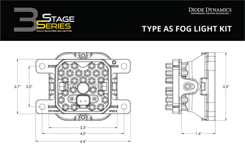 Diode Dynamics SS3 Pro Type AS Kit ABL - Yellow SAE Fog Lights offroad accessory | Iron Ridge Offroad