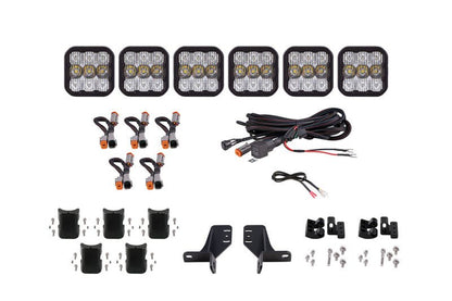 Diode Dynamics SS5 6 - Pod CrossLink Sport White Combo Grille Lightbar Kit - 2021 Ford Bronco Lights offroad accessory | Iron Ridge Offroad