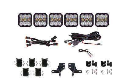Diode Dynamics SS5 6 - Pod CrossLink Sport Yellow Combo Grille Lightbar Kit - 2021+ Ford Bronco Lights offroad accessory | Iron Ridge Offroad