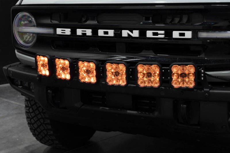 Diode Dynamics SS5 6 - Pod CrossLink Yellow Combo Pro Grille Lightbar Kit - 2021+ Ford Bronco Lights offroad accessory | Iron Ridge Offroad