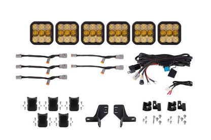Diode Dynamics SS5 6 - Pod CrossLink Yellow Combo Pro Grille Lightbar Kit - 2021+ Ford Bronco Lights offroad accessory | Iron Ridge Offroad