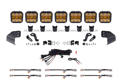 Diode Dynamics SS5 CrossLink Windshield Sport Yellow Combo Lightbar Kit - 2021+ Ford Bronco Lights offroad accessory | Iron Ridge Offroad