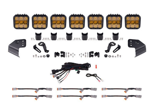Diode Dynamics SS5 CrossLink Windshield Sport Yellow Combo Lightbar Kit - 2021+ Ford Bronco Lights offroad accessory | Iron Ridge Offroad