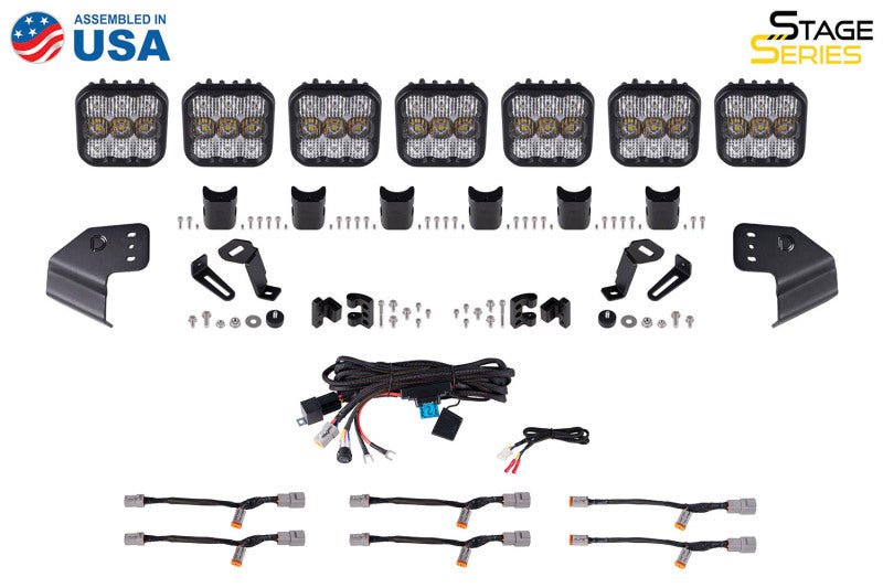 Diode Dynamics SS5 CrossLink Windshield Yellow Combo Pro Lightbar Kit - 2021+ Ford Bronco Lights offroad accessory | Iron Ridge Offroad