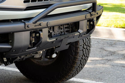 DV8 Factory Steel Front Bumper Relocation License Bracket - 2021+ Ford Bronco Exterior Styling offroad accessory | Iron Ridge Offroad