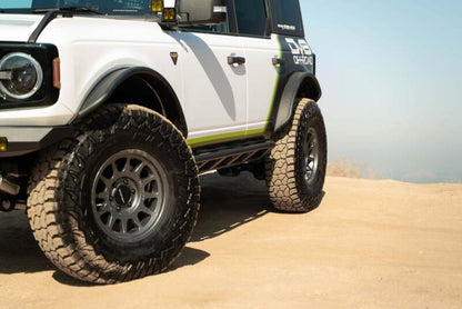 DV8 Offroad 2021+ Ford Bronco (excl. 2 - Door/Raptor) FS - 15 4 - Door Rock Sliders V2 Body Armor & Protection offroad accessory | Iron Ridge Offroad