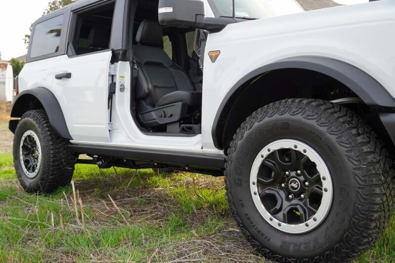 DV8 Offroad 2021+ Ford Bronco Foot Peg Pair - Black Exterior Styling offroad accessory | Iron Ridge Offroad