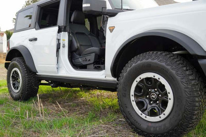 DV8 Offroad 2021+ Ford Bronco Foot Peg Pair - Black Exterior Styling offroad accessory | Iron Ridge Offroad