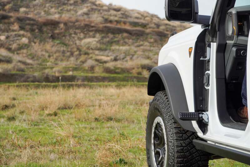 DV8 Offroad 2021+ Ford Bronco Foot Peg Pair - Black Exterior Styling offroad accessory | Iron Ridge Offroad
