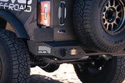 DV8 Offroad 21 - 22 Ford Bronco MTO Series Rear Bumper with Side License Plate Mount and Recovery Points Lights offroad accessory | Iron Ridge Offroad