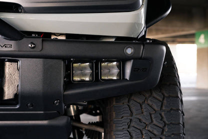 DV8 Offroad 21 - 23 Ford Bronco Factory Bumper Pocket Light Mount Pair for 3 - Inch LED Pod Lights Lights offroad accessory | Iron Ridge Offroad