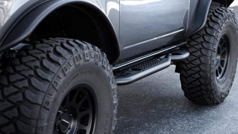 DV8 Offroad 21 - 23 Ford Bronco OE Plus 2 - Door Side Steps Nerf Bars & Running Boards offroad accessory | Iron Ridge Offroad
