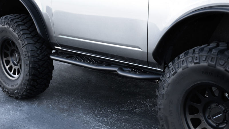 DV8 Offroad 21 - 23 Ford Bronco OE Plus 2 - Door Side Steps Nerf Bars & Running Boards offroad accessory | Iron Ridge Offroad