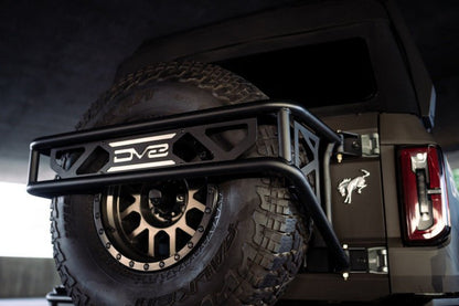 DV8 Offroad 21 - 23 Ford Bronco Spare Tire Guard & Accessory Mount Winches & Hitches offroad accessory | Iron Ridge Offroad