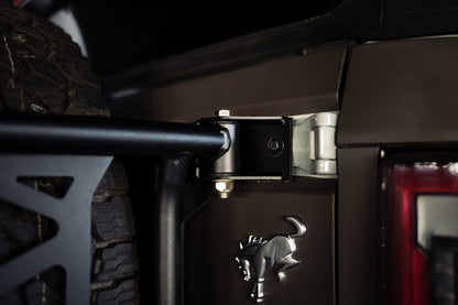 DV8 Offroad 21 - 23 Ford Bronco Spare Tire Guard & Accessory Mount Winches & Hitches offroad accessory | Iron Ridge Offroad