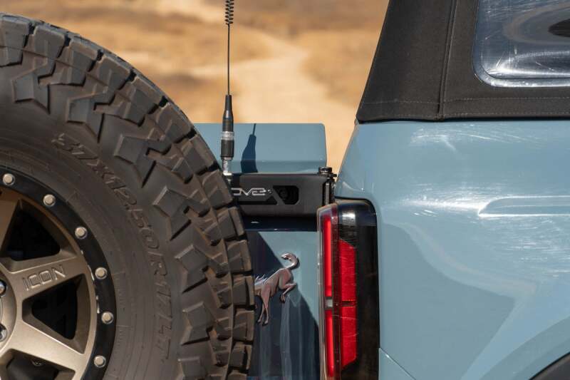 DV8 Offroad 21 - 24 Ford Bronco Tire Carrier Roofs & Roof Accessories offroad accessory | Iron Ridge Offroad