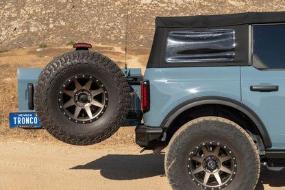 DV8 Offroad 21 - 24 Ford Bronco Tire Carrier Roofs & Roof Accessories offroad accessory | Iron Ridge Offroad