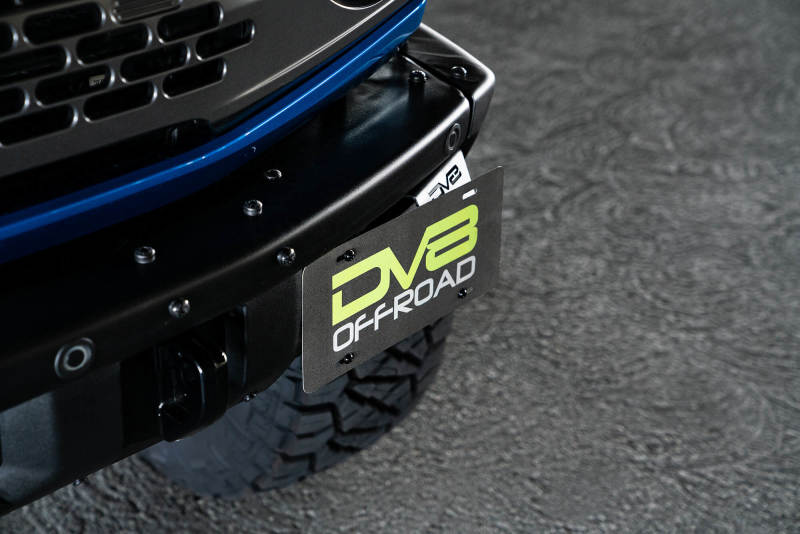 DV8 Offroad Front Bumper License Plate Relocation Bracket for Ford Bronco (Part Number LPBR - 02) Exterior Styling offroad accessory | Iron Ridge Offroad
