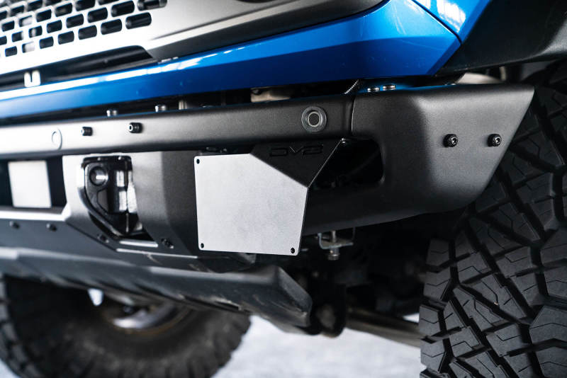 DV8 Offroad Front Bumper License Plate Relocation Bracket for Ford Bronco (Part Number LPBR - 02) Exterior Styling offroad accessory | Iron Ridge Offroad