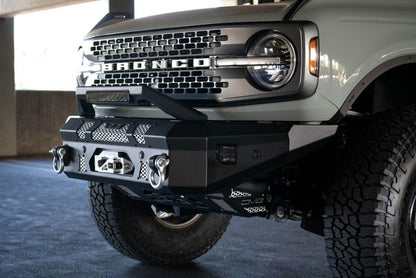 DV8 Offroad LBUN - 01 Bull Bar Add - On for Ford Bronco with 13 - Inch Elite Series Light Bar Mount Bumpers offroad accessory | Iron Ridge Offroad