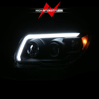 ANZO LED Bar Projector Plank Style Black Headlights | Toyota 4Runner (06-09) (111616)