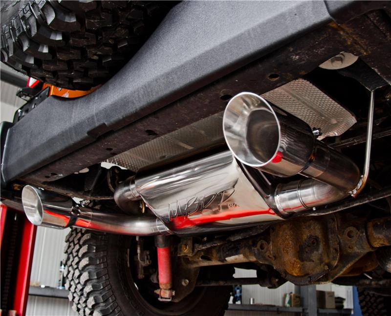 MBRP XP Series Axle-Back Exhaust Dual Rear Exit 4" SS Tips (REAR): Jeep Wrangler JK 07-18 3.8/3.6L