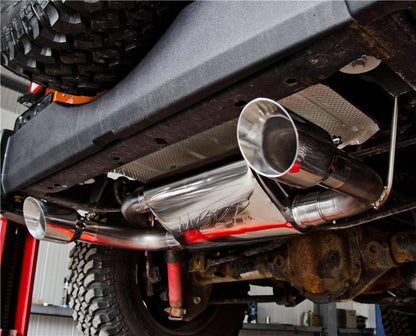 MBRP XP Series Axle-Back Exhaust Dual Rear Exit 4" SS Tips (REAR): Jeep Wrangler JK 07-18 3.8/3.6L